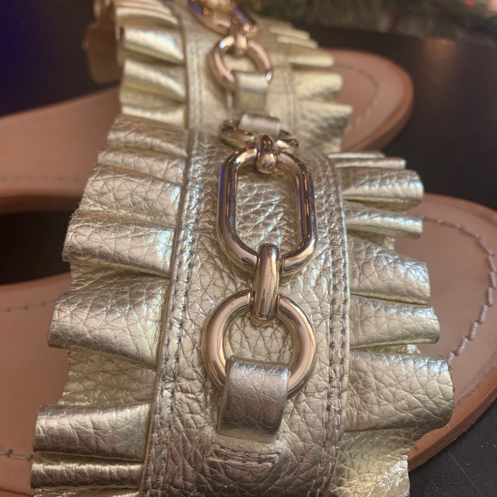 Brie metallic gold chain sandal